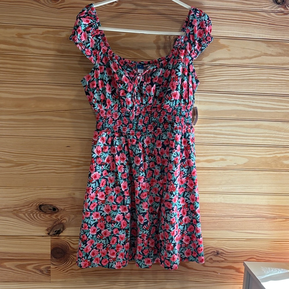 Old Navy Floral Mini Dress - Red and Green